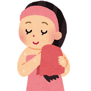 お風呂上がりの女性